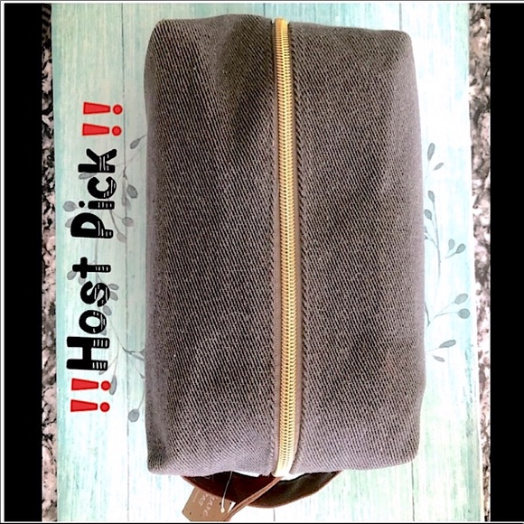 Handbags - MAKEUP BAG TRAVEL BAG VACATION NEW TOILETRY CASE DARK GRAY HEAVY CANVAS CAMERA